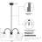 3-light 24'' Dimmable Black Modern/traditional Chandelier For Dining Room.Features Flower Frosted Glass Shades.-444701335