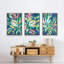 Blue Tropics I - ensemble de 3 reproductions sur toile-91890970-91890965