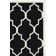 Rodgers Hand Woven Flat Weave Wool/Cotton Geometric Rug in Black/Ivory