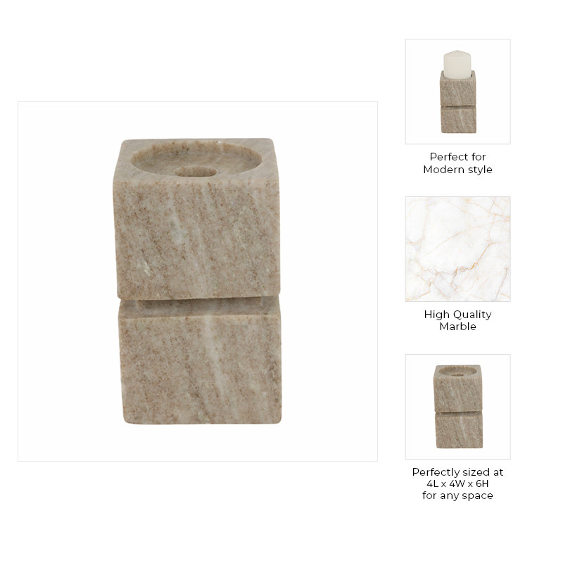 Pillar Candle Holder, 6" H x 4" W x 4" D