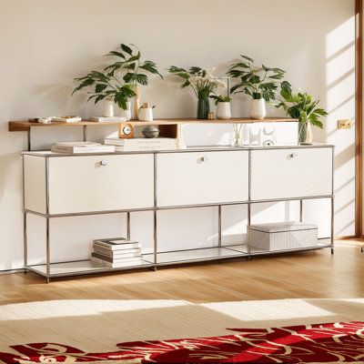 Modern Modular Storage Cabinet Metal Organizer For Living Room and Home Office