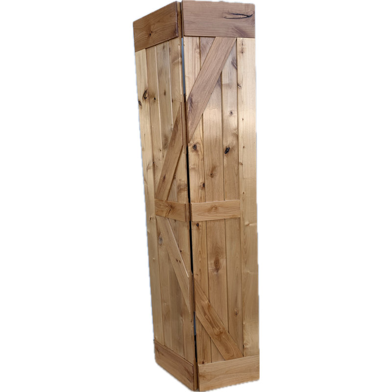 Unfinished Wood Panel Bi-Fold Barn Door with Folding Installation Hardware, 25,5 po x 84 po, Unfinished, 2