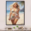 Beauté blonde marchant sur le rivage-1011945813-1011945822