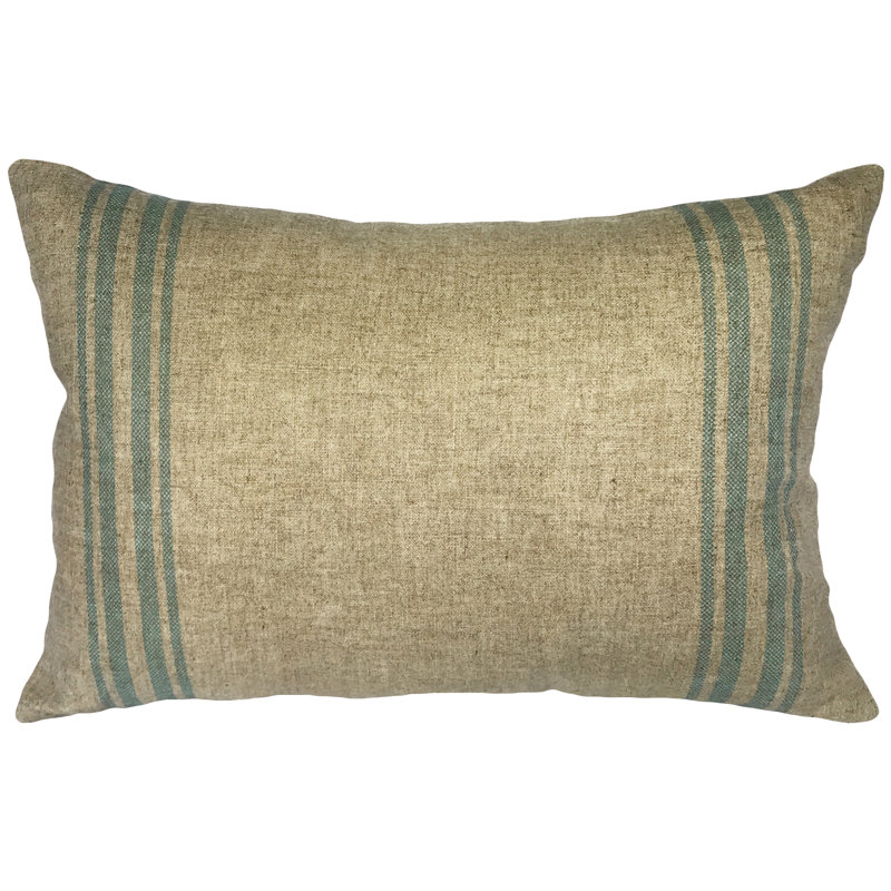 Striped Linen Reversible Throw Pillow