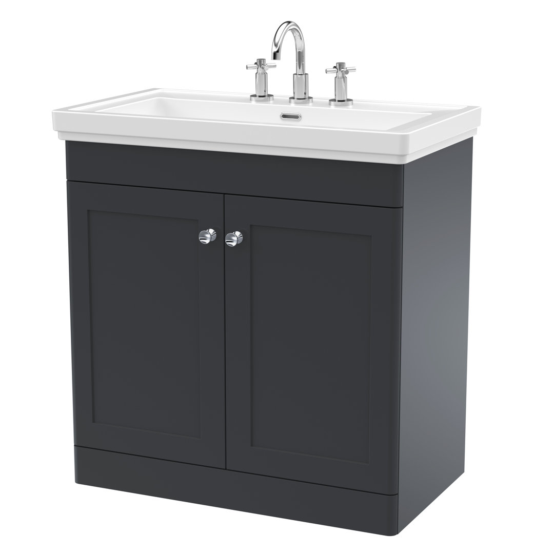 Classique 800mm Free-standing Single Bathroom Vanity with Vitreous China Vanity Top