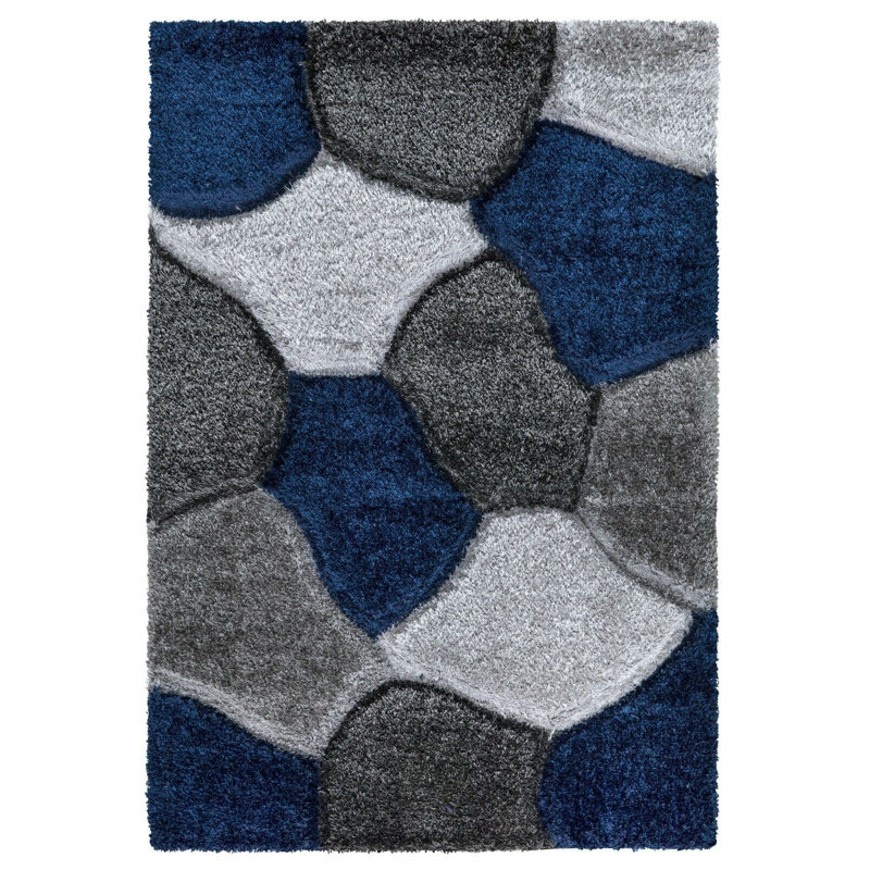 Catlyn Geometric Hand Woven Shag Area Rug, Rectangle 200cm x 290cm