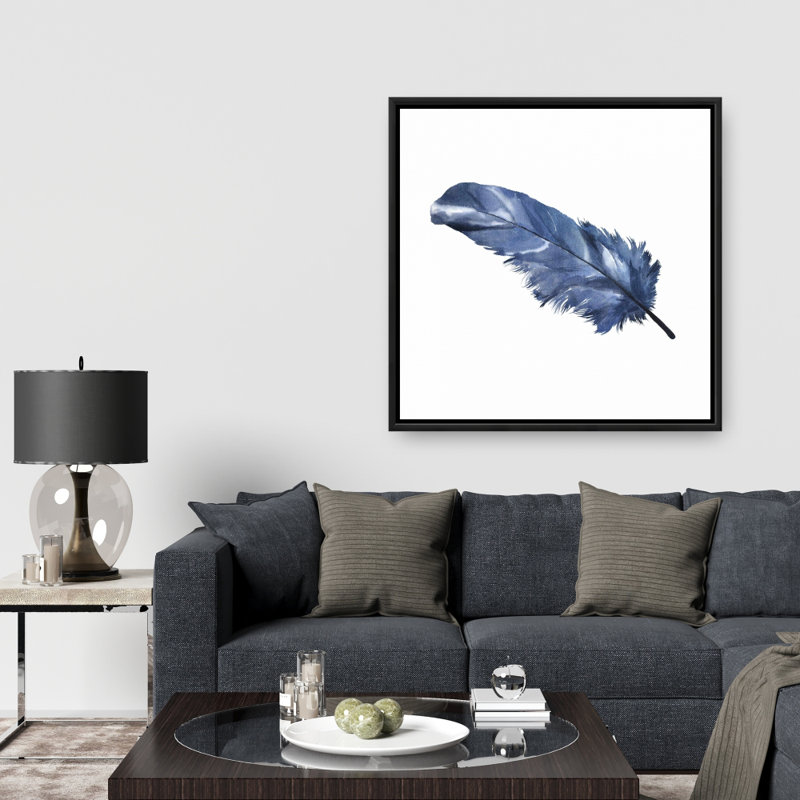 Plume bleue - Toile encadrée pour les amoureux des animaux