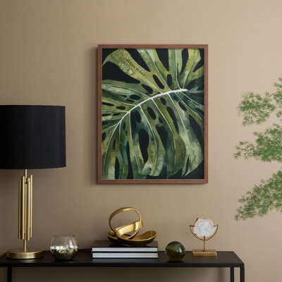 Nocturnal Monstera II Framed Print - Solid Wood