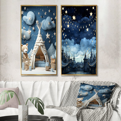 «Child Nursery Starry Night I», ensemble de 2 reproductions d'art sur toile