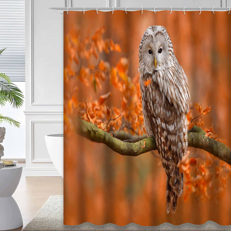 Rideau de douche Autumn Tree Owl, L 72 po x l 84 po