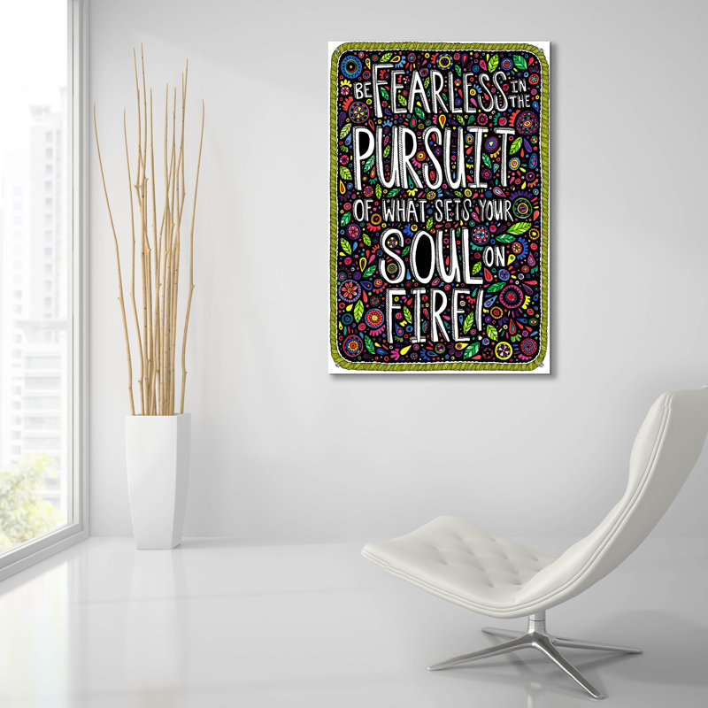 «Be Fearless» par Hello Angel, art mural en verre acrylique, H 36 po x l 24 po x P 0,2 po