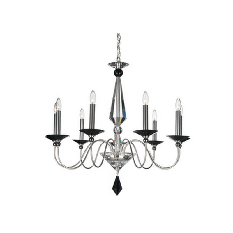 Jasmine 9 - Light Glass Chandelier, Silver, Optic Clear