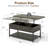 Augus 4-In-1 Lift-Top Coffee Table With Hidden Storage & Open Shelf For Living Room, Dining Room-1130962850