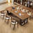 Tan Rectangular Solid Wood desk-506415809