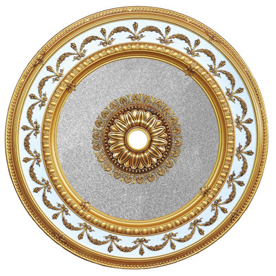 Round Silver Sparkle Center Ceiling Medallion