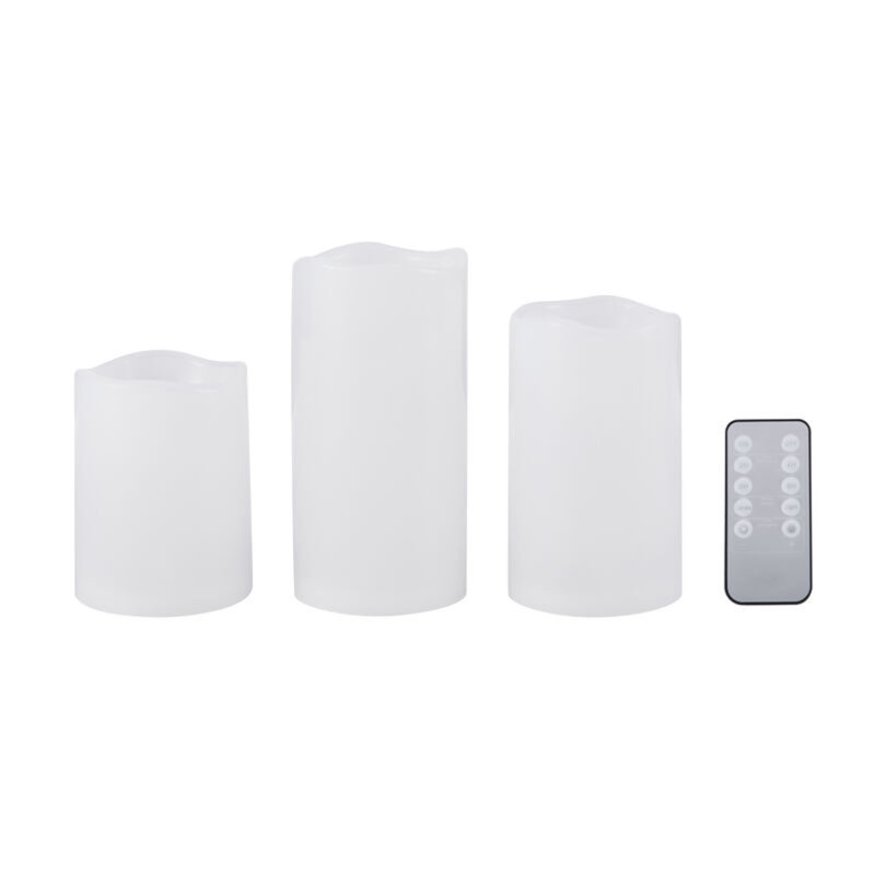 Set of 3 Waterproof LED Pillars, 3X4,5,6 Inch