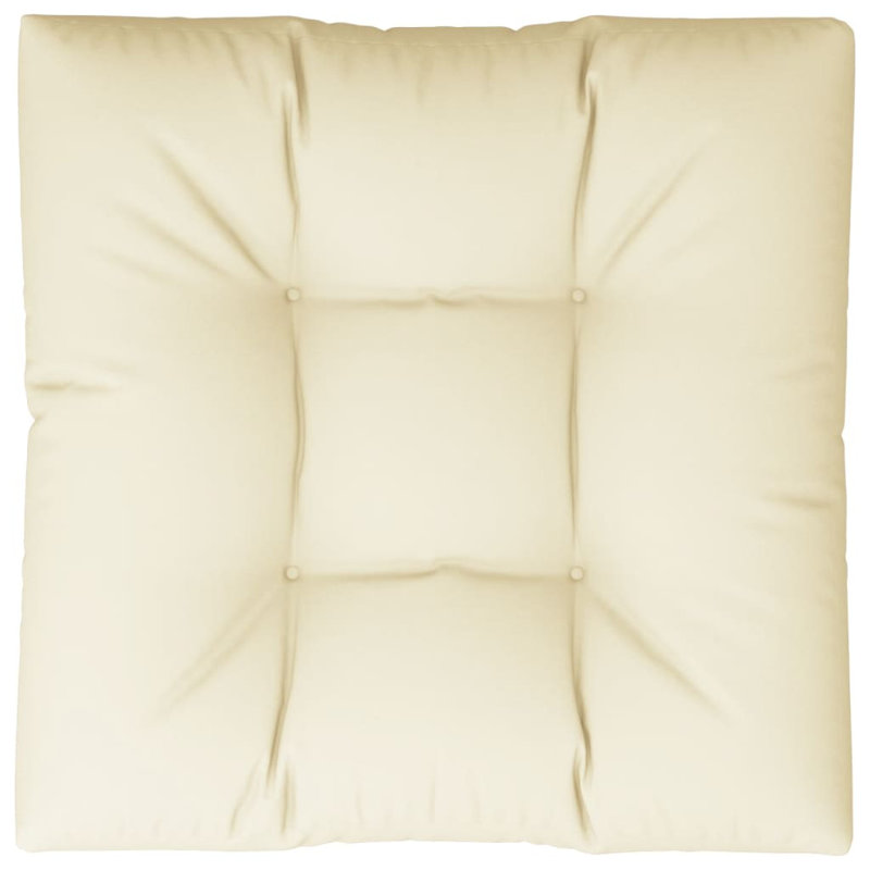 vidaXL Pallet Cushion Cream 100% polyester Medium Water-resistant, Cream, 23.6" H x 24.2" W x 4.7" D