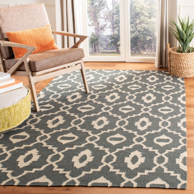 Tapis géométrique en laine tissé à la main Rodgers