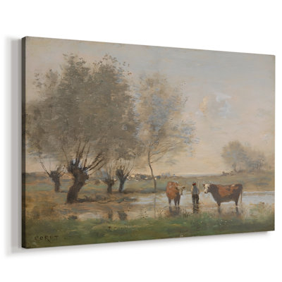 Cows in a Marshy Landscape-Jean-Baptiste-Camille Corot-Gallery, toile tendue-c. Milieu du 19e siècle