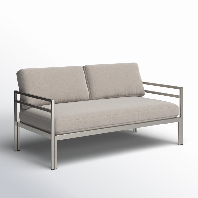 Nixon 65'' Wide Aluminum Loveseat with Cushions