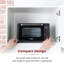 Tower T14043 Mini Oven with Adjustable Temperature Control, 90 Minute Timer, Baking Tray and Wire Rack, 23 Litre, Black with Silver Accents