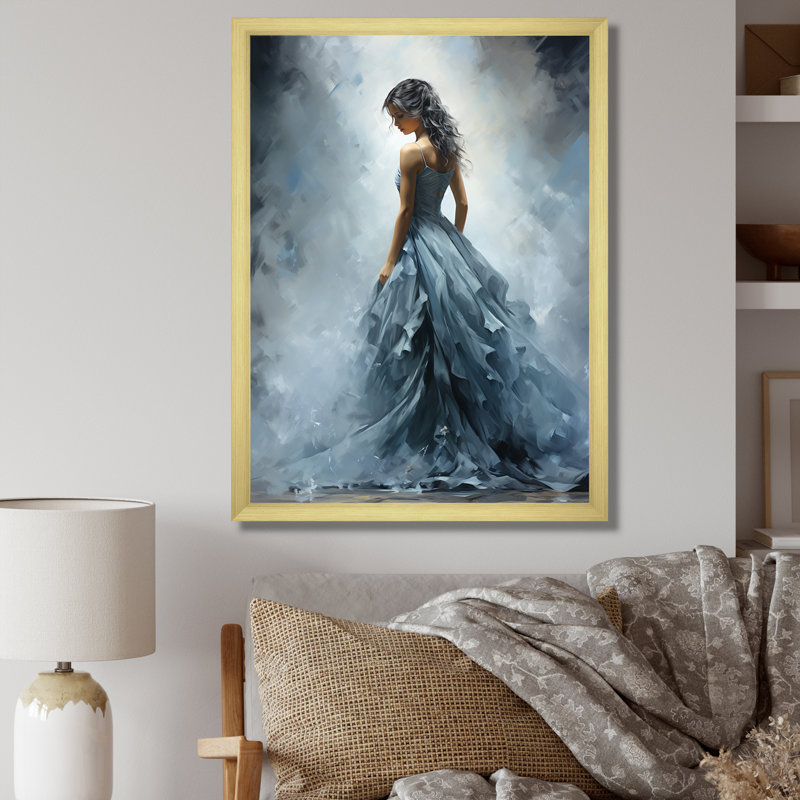 Gris Adagio Dance Ballet - Ballet, art mural, H 32 po x l 24 po x P 1 po, Cadre doré simple