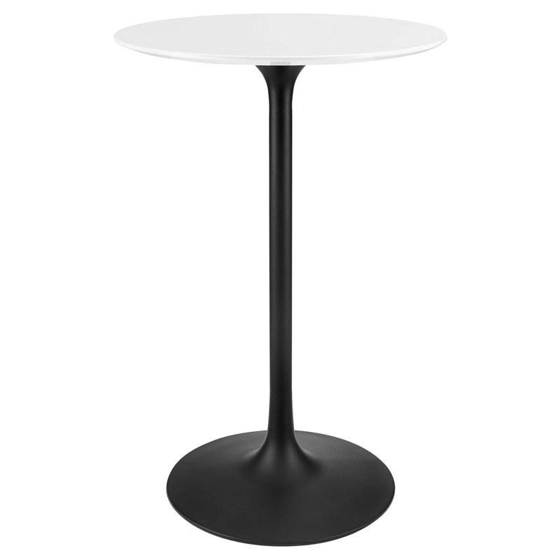 Table de bar ronde en bois 28 po Lippa, Noir