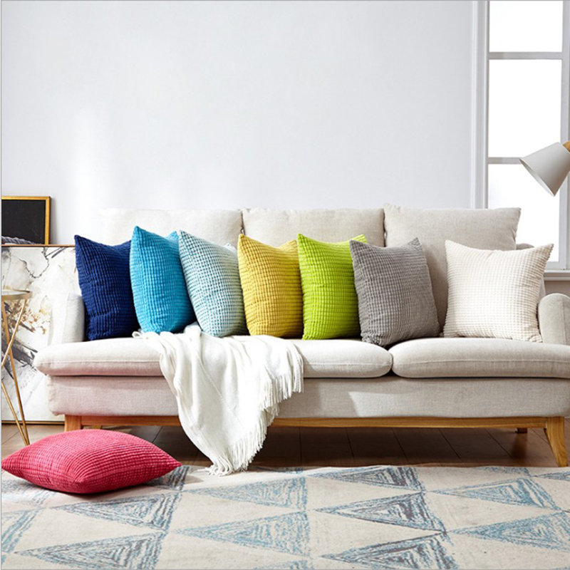 Set of 2 Throw Pillow With Inserts– 18"x18" Decorative Throw Pillow Full Set, Yellow