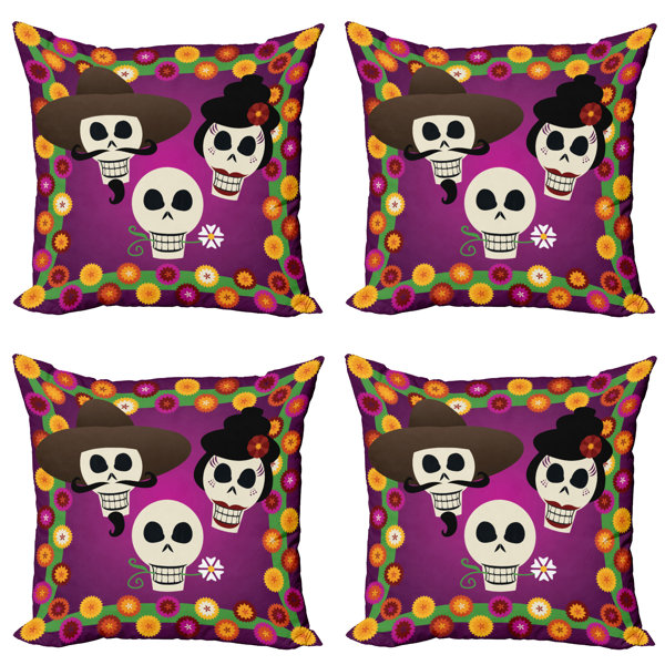 Halloween Kissenbezug 50x50cm - Kürbis Design Gelb Baumwolle