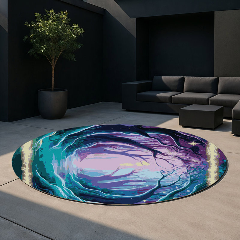 Tapis intérieur et extérieur Lush Veil, Rond 5 pi