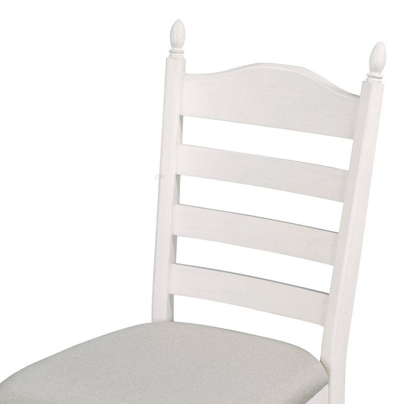 Ensemble de table de salle à manger 5 pièces Retro, Brun, Blanc cassé