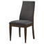 Chaise d'appoint à dossier solide gris et noyer foncé (ensemble de 2)