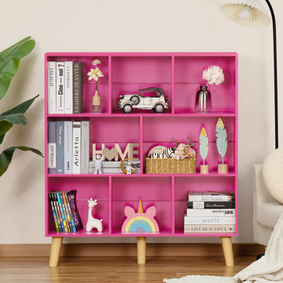 8 Cube Book Shelf,3 Tier Bookshelf With Legs, Modern Open Storage Organizer,Boho Bookcase,Display Cabinet Shelf Free Standing Bookshelves For Bedroom,Living Room,Office