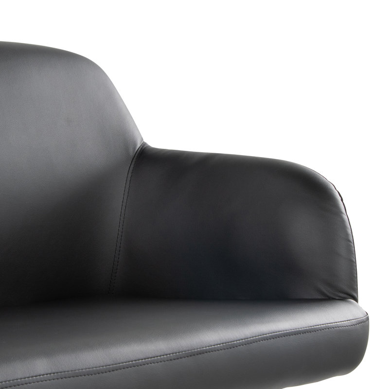 Banc en similicuir Ankney, Noir, Noir
