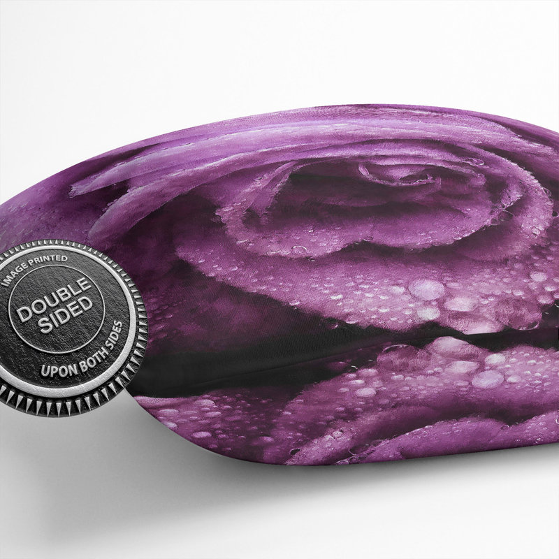 Square Cushion, 40cm H x 40cm W x 15cm D, Black/Purple