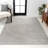 Hallie High-Low Minimalist Curve Geometric Gray/Ivory Indoor/Outdoor Rug-1766423043