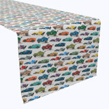 Table Runner, 100% Cotton, 16X108", Colorful Speed Racers