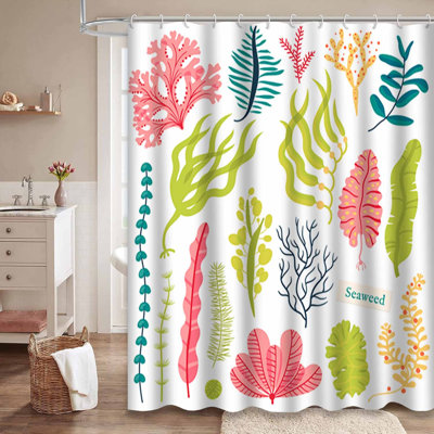 Blue Waterproof Shower Curtain,Shower Curtains for Bathroom with 12 Hooks