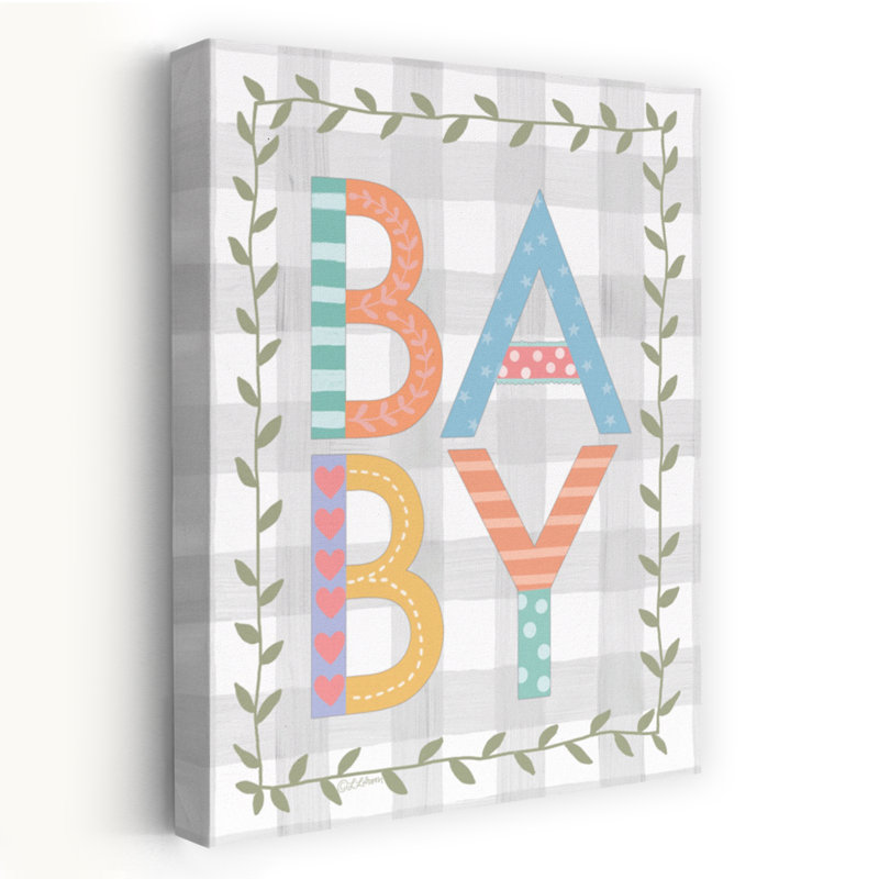 Bébé - art de typographie de chambre de bébé contemporain, H 24 po x l 16 po