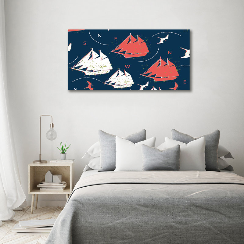 Ships, Sea Birds - No Frame Print on Canvas