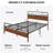 Dejania Metal Platform Bed Frame with Wooden Headboard and Footboard-652599130-652599133