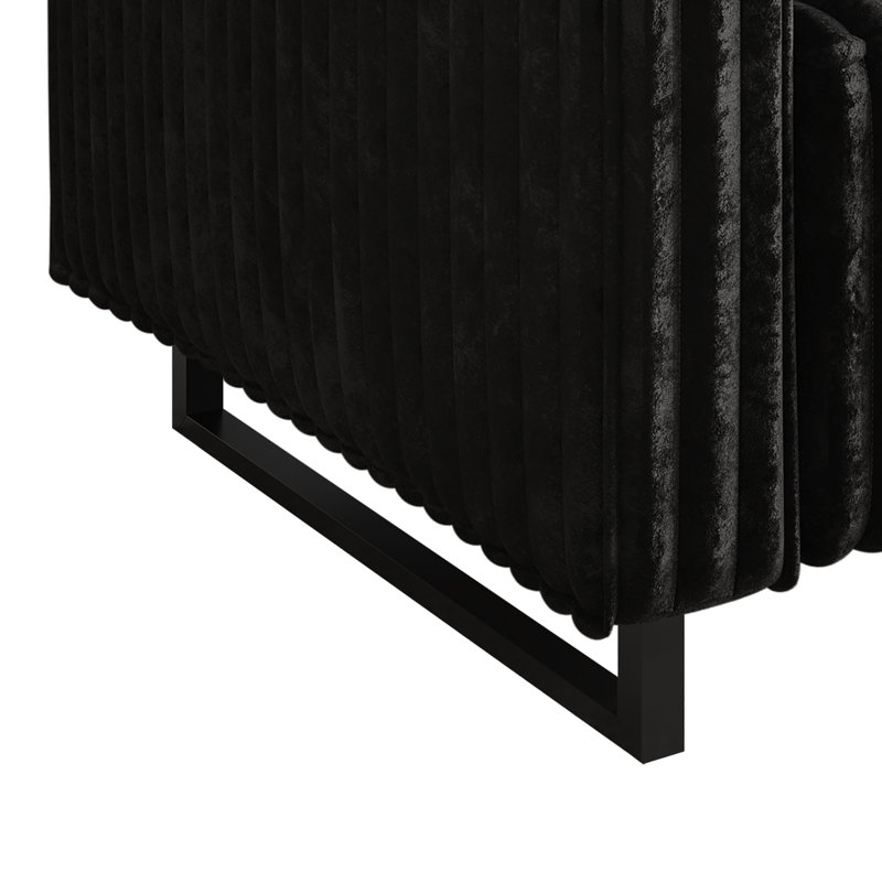 LOVESEAT EN VELOURS NOIR, Noir
