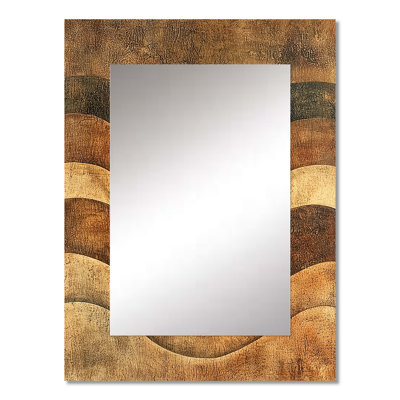 Brown Plowed Earth Abstract Landscape - Farm La Decorative Wall Mirror, Brown Large Mirror, Printed Metal Art