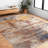 Vintage Overdyed Abstract Performance Area Rug with Fringe-1517062729