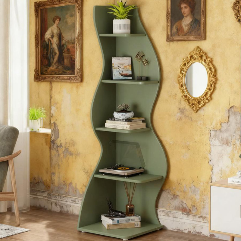 Bibliothèque d'angle à cinq niveaux, Vert