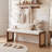 Solid Wood Shoe Bench with Cushion
