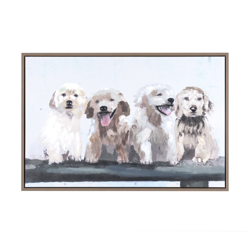 Doodling Dogs Framed Canvas Wall Art