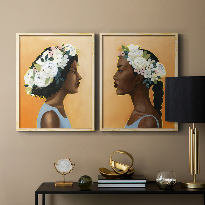 Reproduction encadrée Modern Laurel I-Premium - prête à être accrochée - aucun clou requis - aucun clou requis, Bois naturel