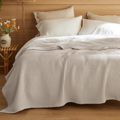 Bedsure 100% Cotton Waffle Weave Blankets 239GSM