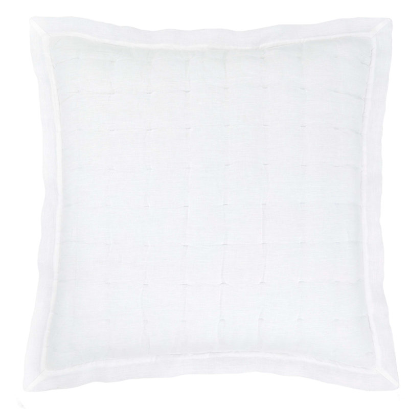 Lush Linen Puff Sham, White, Euro